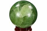 Polished Green Fluorite Sphere - Madagascar #106298-1